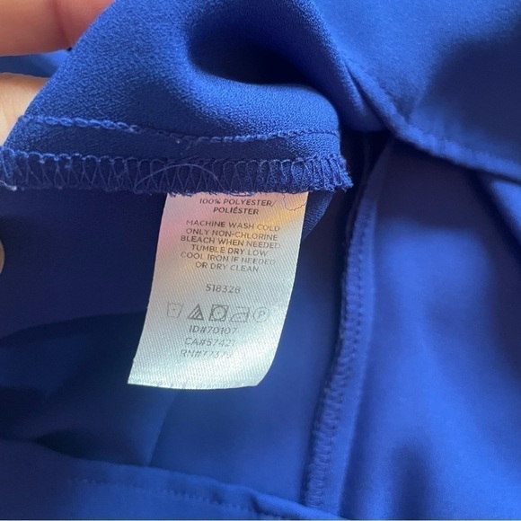 Ann Taylor Royal Blue Flounce Short Sleeve Blouse XSP - Picture 6 of 7